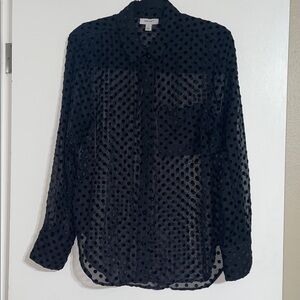 On the 34th long sleeve blouse